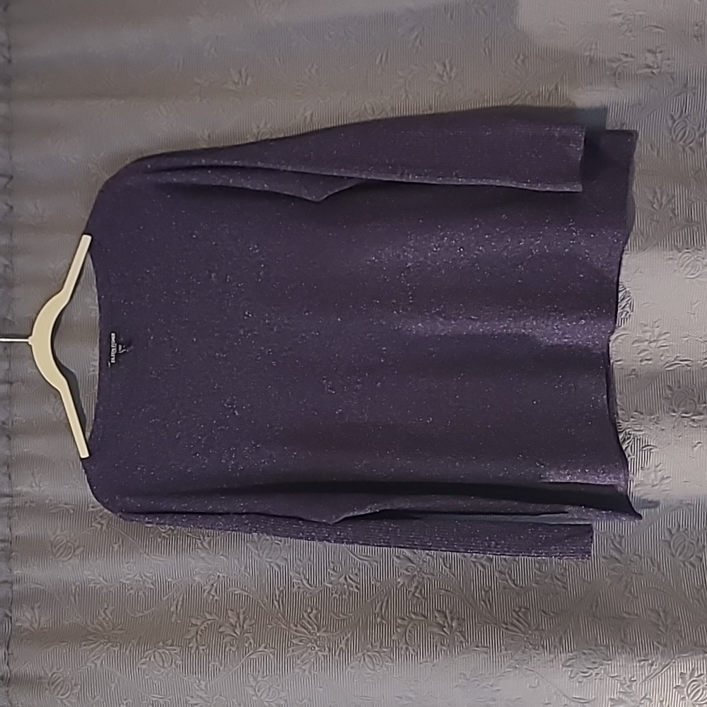 Eileen Fisher Wool/Silk Blend Purple Sweater, PL